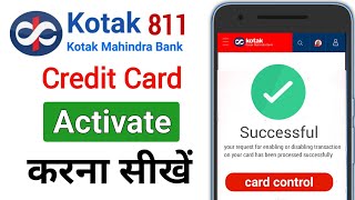 how to activate kotak credit card amp first time pin generation online [upl. by Anaujal]