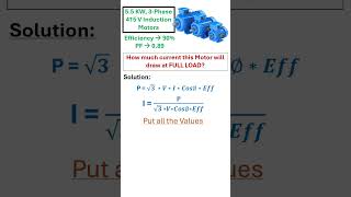 How to Calculate Full Load Current of 3 Phase Motor  Motor Current Calculation 3 Phase  Induction [upl. by Annovahs]