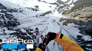 GoPro Ski BASE POV  Matthias Giraud Skis Off of a Cliff [upl. by Liauqram]