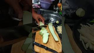 Slicing eggplant🍆fresh eggplant trending youtubeshorts short [upl. by Skyla226]