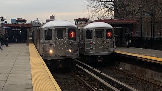 ⁴ᴷ⁶⁰ R62 amp R62A 1 Train Action At Dyckman Street [upl. by Feinstein]