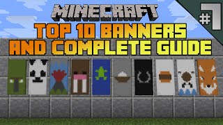 Minecraft top 10 banner designs Ep 7 With tutorial [upl. by Annaoy]