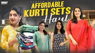 నా Affordable Kurti Sets Haul✨from 500🤑Festive amp Office Wear Kurtis under BudgetJuhith Vlogs [upl. by Attenal]