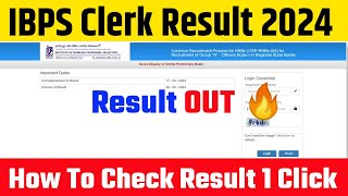 IBPS Clerk Result 2024 Kaise Dekhe  How To Check IBPS Clerk Pre Result 2024  IBPS Clerk Cut Off [upl. by Gill]