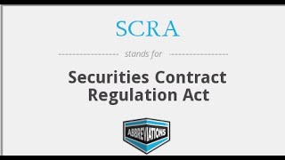 Securities Contract Regulation Act 1956 [upl. by Strickler]