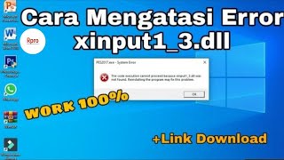 Cara Mengatasi Error xinput13dll Pada PESGame PC Lainnya  Windows 7 8 10 11 [upl. by Balmuth]