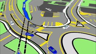 Dallas 5Leg Roundabout Simulation  Pedestrians [upl. by Nomal534]