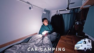 Winter car camping Power outage on a cold night when the windows are frozen ︎Car camping alone [upl. by Lian122]