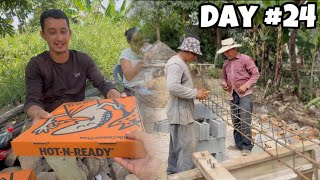 DÍA 24 de CONSTRUCCIÓN DE LA CASA DE LOS WALKING Vlog número 22 Mira qué GRAN AVANCE de hoy DÍA [upl. by Naujat95]