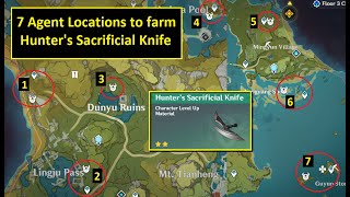 Where to find and farm Hunters Sacrificial Knife  7 Agent Locations  Genshin Impact Guides [upl. by Gillmore720]