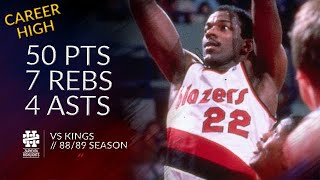 Clyde Drexler 50 pts 7 rebs 4 asts vs Kings 8889 season [upl. by Sebastiano]