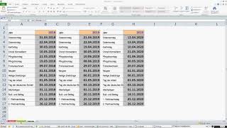 Excel unendlicher Kalender  Ferien Feiertage DOWNLOAD [upl. by Mharba609]