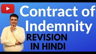 contract of indemnity meaning and feature in Hindi [upl. by Ong455]