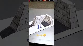 3d drawing wall on paper for beginner youtubeshorts shorts shortsviral shortsvideo [upl. by Araeic]