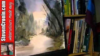 Forest stream watercolour painting tutorial [upl. by Oirram]