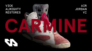 Air Jordan 6 Carmine Restoration By Vick Almighty [upl. by Bunch]