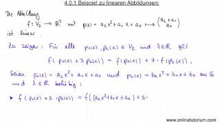 Beispiel zu linearen Abbildungen Teil I  Mathematik Video Erklärung [upl. by Miguelita361]