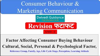 Factors affecting Consumer buying behaviour Cultural Social Personal Psychological cbmc [upl. by Salbu]