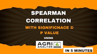 Spearman Rank Correlation using Agri Analyze [upl. by Enomes533]