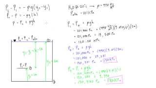 How to calculate pressure at a given depth in a tank [upl. by Reisman]