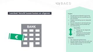 Het verschil tussen kosten en uitgaven  BAES Education [upl. by Lancey]