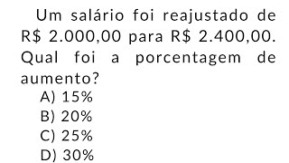 QUESTÃƒO DE PORCENTAGEM IMPERDÃVEL EM PROVA PROIBIDO ERRAR 2 [upl. by Tice]