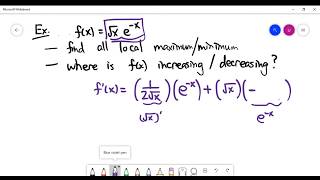 Calculus to find local extremum points increasingdecreasing intervals exercise 1 [upl. by Ttergram560]