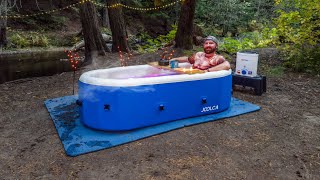 My OffGrid Hot Tub Setup  Hot Tub for Campers [upl. by Ahsla560]