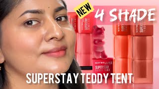 New MAYBELLINE TEDDY TINT review amp swatches  4 shades nonsponsered [upl. by Bathulda]