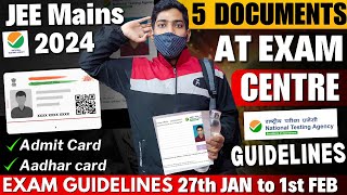 JEE Mains 2024 April All DOCUMENTS Required for Exam Centre📄 Admit Card Dress Code iitjee jee [upl. by Nahgaem219]