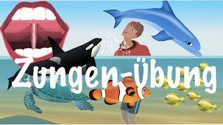 Mundmotorik für Kinder Zungenübung Schnalzen  Zunge ansaugen mit Delfin Flippy [upl. by Ydnyc]