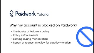 Paidwork Tutorials Why my account is blocked on Paidwork [upl. by Troc]