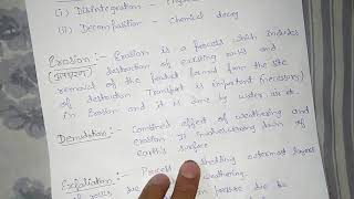 WEATHERING AND SOME DEFINITIONS HINDI WITH NOTES [upl. by Mary]