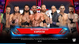 WWE 2K24 First Blood Match 8man Elimination WWE World Heavyweight Championship [upl. by Leduar]