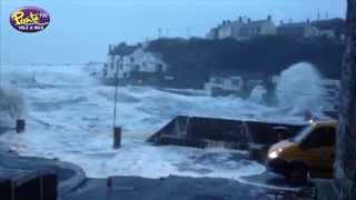 Porthleven in Cornwall takes a battering from storms [upl. by Eednarb814]