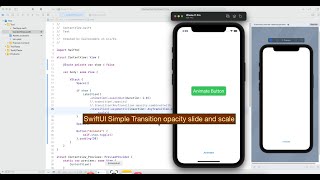 SwiftUI Simple Transition opacity slide and scale [upl. by Ardnaid]