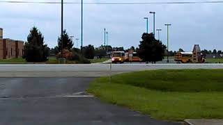 Knightstown School buses leaving from high school 2018 [upl. by Ahsas]