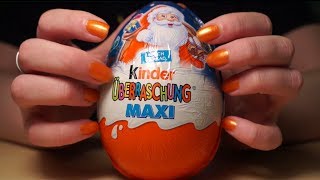 Binaural 3D ASMR Kinder Surprise Egg Maxi Xmas Edition READ DESCRIPTION [upl. by Pittman]