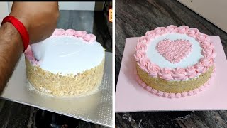 1M Nozzle Design Cake  Light Pink Coler Cake Design [upl. by Aneert357]