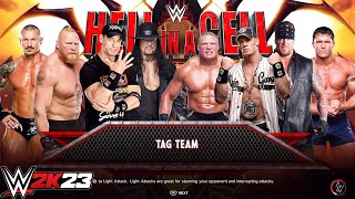 Young Vs Old Tag Team Elimination Match  John Cena Undertaker Brock Randy  WWE 2K23 PS5 4K [upl. by Goto600]