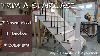 Install A Newel Post Handrail and Balusters [upl. by Anelah]