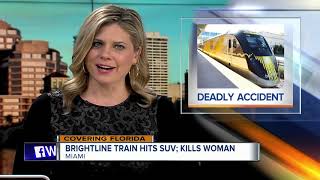 Brightline train strikes SUV kills woman in MiamiDade County [upl. by Kimberly888]