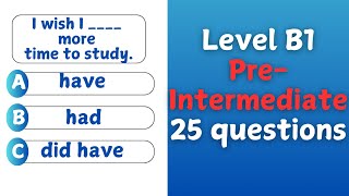 Mixed English Grammar Quiz LEVEL B1  PREINTERMEDIATE  CAN YOU SCORE 2525 [upl. by Nessnaj]