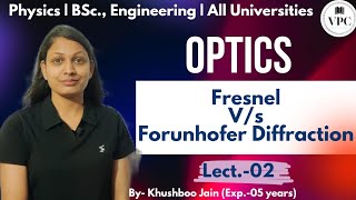 Fresnel Diffraction vs Frounhofer Diffraction  lect02  optics physics education bsc 12th [upl. by Apollus]