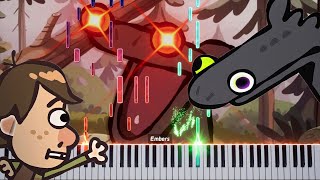 Toothless Dancing Meme Piano Tutorial amp Sheet [upl. by Eimia831]