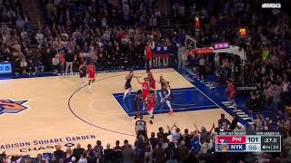 Mike Breens Bang Call on Donte DiVincenzos Game Winner Knicks vs Sixers 2024 NBA Playoffs Gm 2 [upl. by Erlene86]