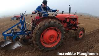 1964 Nuffield 342 28 Litre 3Cyl Diesel Tractor 42 HP with Ransomes Plough Rutland Ploughing [upl. by Anehs899]