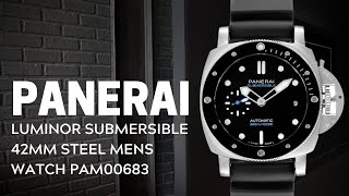 Panerai Luminor Submersible 42mm Steel Mens Watch PAM00683 Review  SwissWatchExpo [upl. by Nivrek]