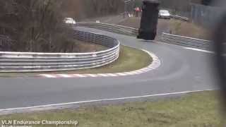 VLN Nürburgring Nordschleife horror Crash Jann Mardenborough 28032015 [upl. by Henryson]