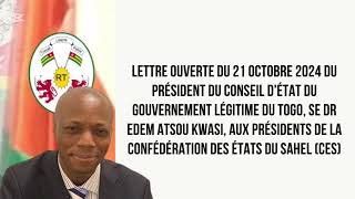 LETTRE OUVERTE DU 21102024 DU PRÉSIDENT DU CONSEIL DÉTAT AUX PRÉSIDENTS DE LA CES [upl. by Halyak]